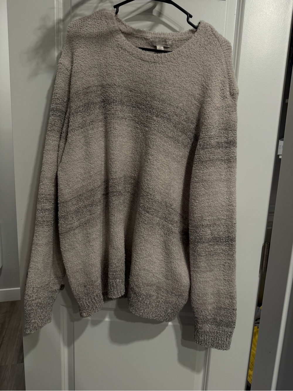 Barefoot Dreams CozyChic Pullover Sweater Oatmeal Taupe XXL Soft Plush